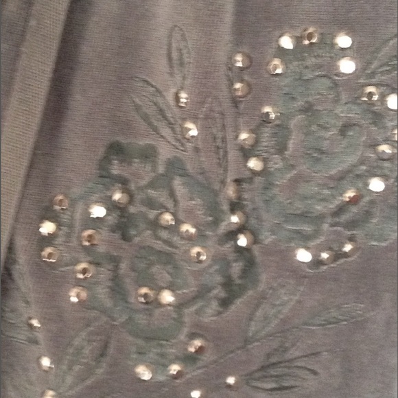 Grey Velour Bling Hoodie & Pant Set - Picture 4 of 6